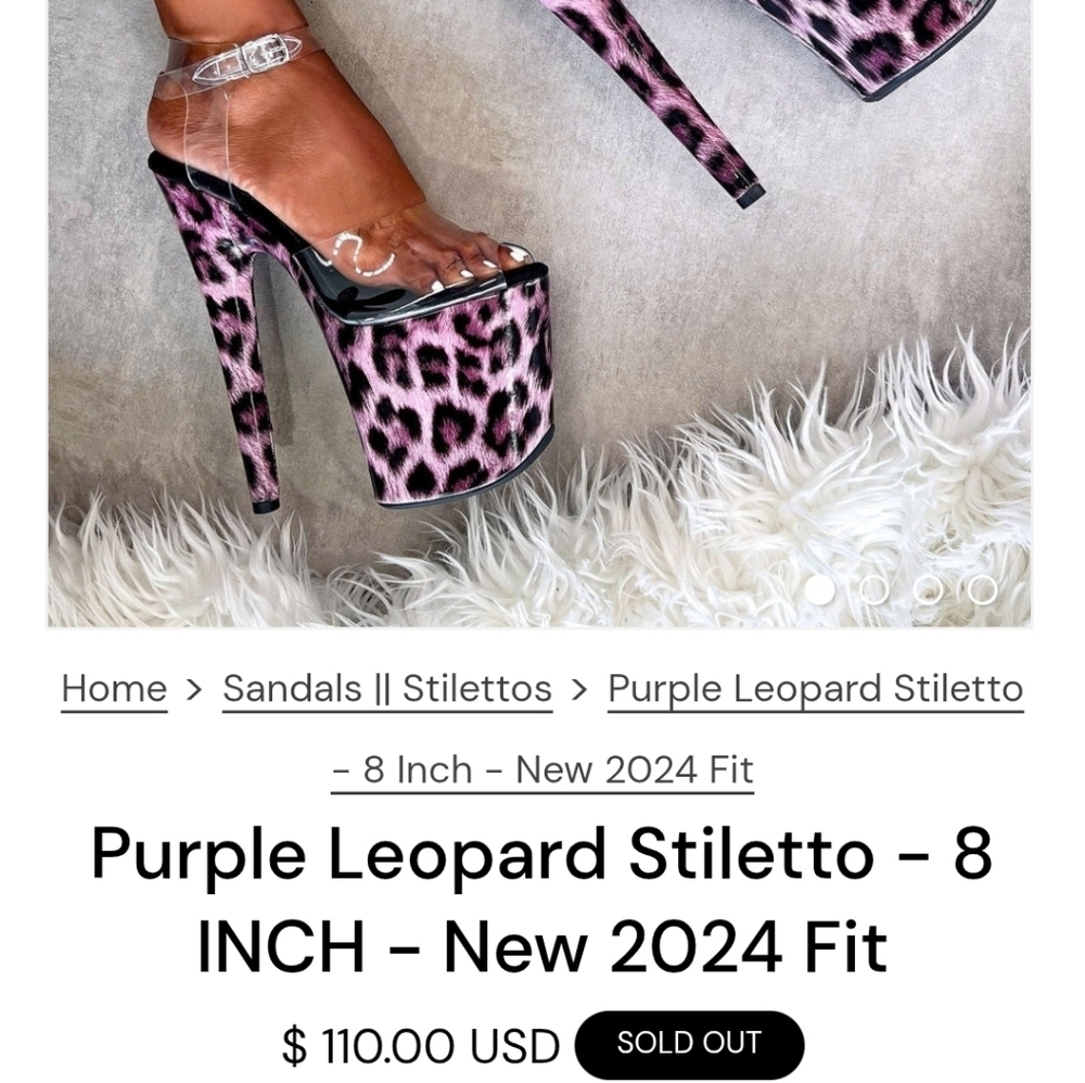 Hella Heels 2023 Ed Purple Leopard Stiletto - 8 INCH+SP - UK5 / EU38 / US7 / AU7